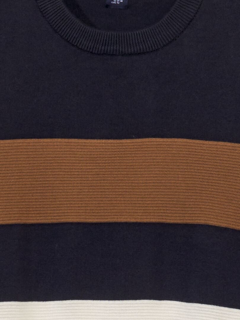 Gestreepte gebreide trui - BLAUW