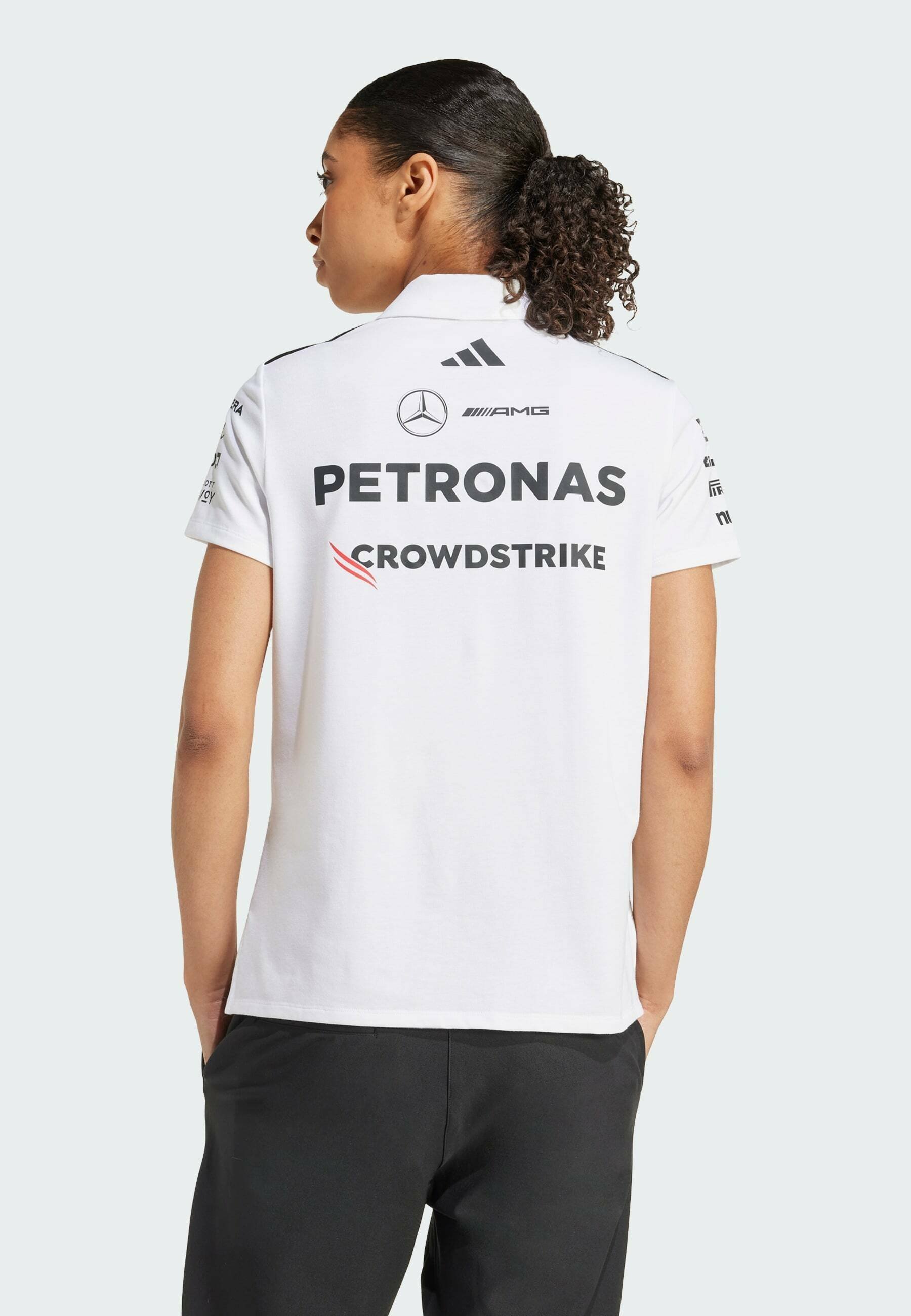 adidas Originals MERCEDES - AMG PETRONAS FORMULA ONE TEAM WITTE DAMES - Poloshirt - wit gemêleerd zwart
