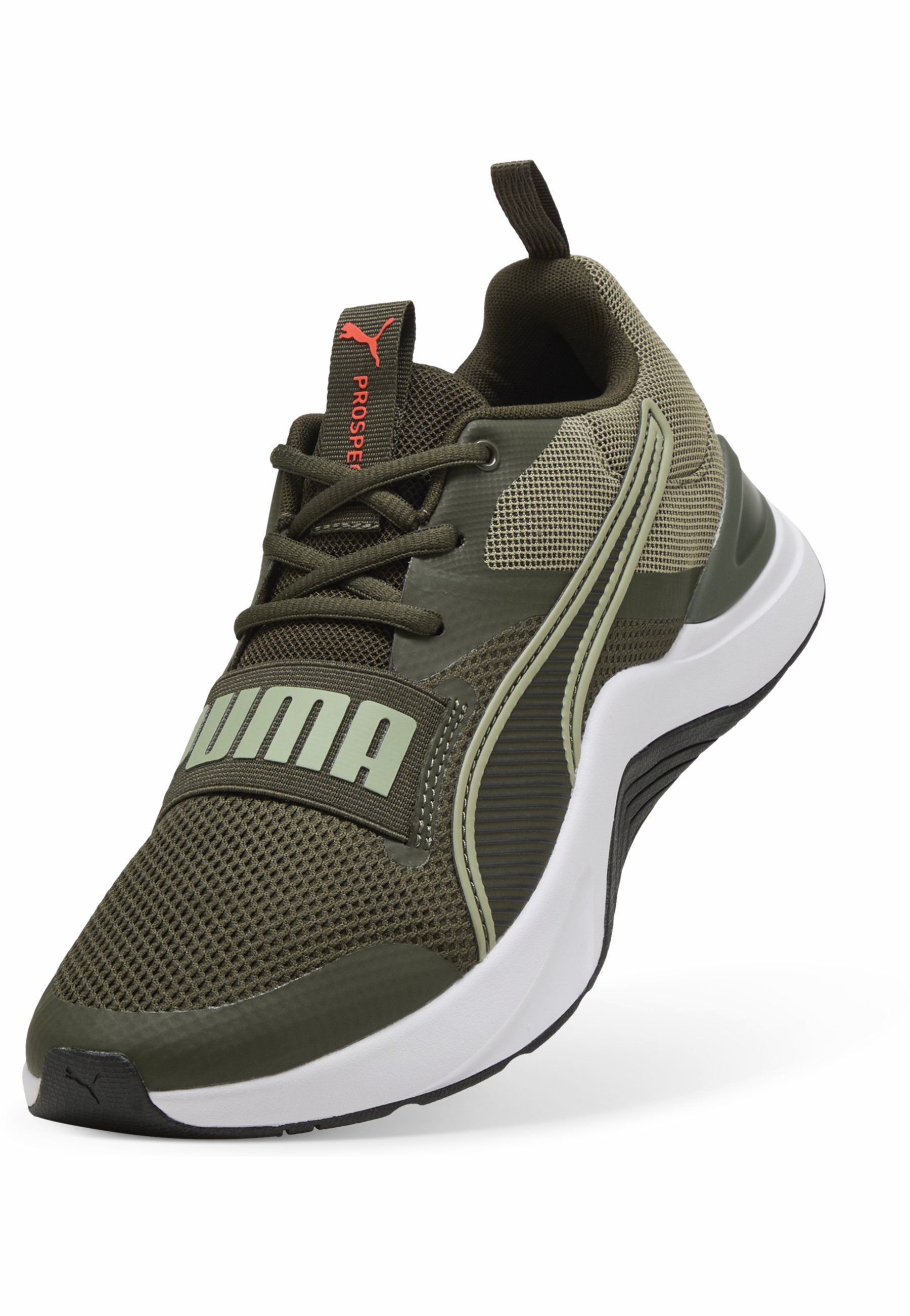 Puma PROSPECT UNISEXE - Chaussure d'entraînement - vert olive foncé blanc armée