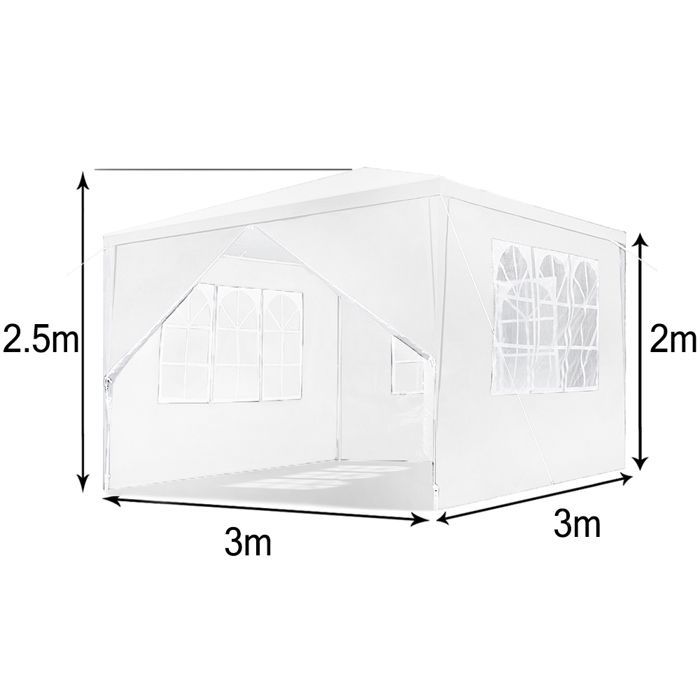 Tonnelle de jardin - XMTECH - 3x3m - Étanche - Pratique - Autoportante