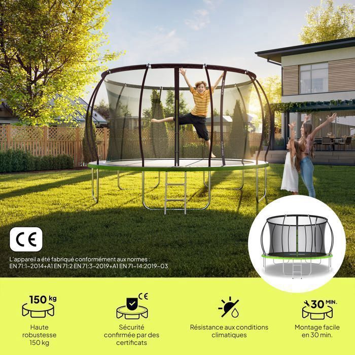 Zipro Jump Pro Premium Garden Trampoline with Safety Net and Ladder 12FT 374 cm