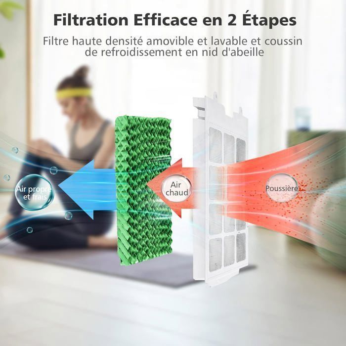 Aire acondicionado portátil COSTWAY 4 en 1 de 20 L - 4 velocidades - Enfriador de aire y ventilador portátil - Oscilación de 40° - Temporizador de 7,5 horas