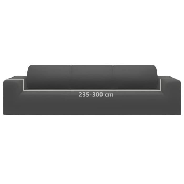 Funda elástica para sofá de 4 plazas vidaXL, color antracita, tejido de poliéster 332939
