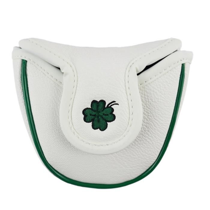 Mallet Putter Cover Magneettinen Korkki Golfpään Suojukset Mailan Suojavarusteet Kestävä Paksu PU Valkoinen