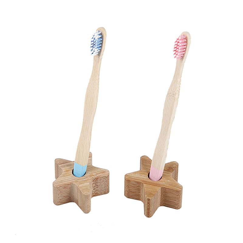 1/2 porte-brosse à dents en bambou, support individuel en bois, petit support naturel adapté à la tête de brosse, gobelet en bois