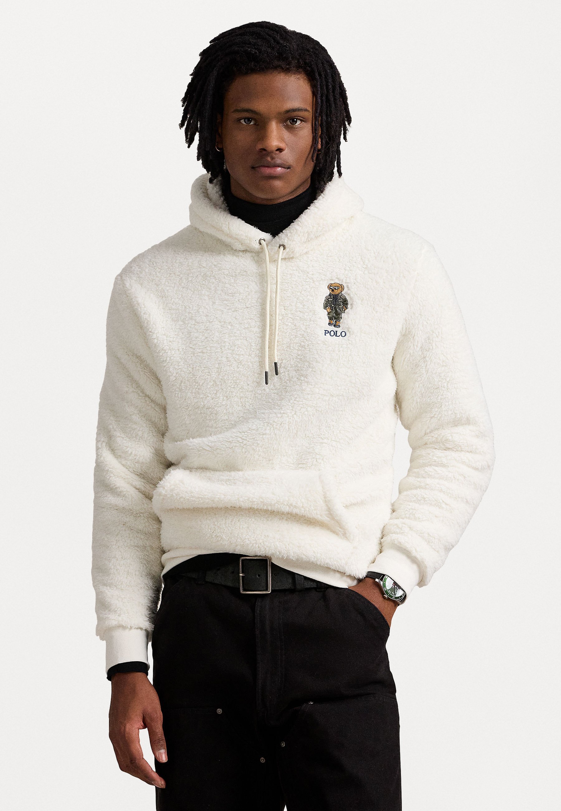Polo Ralph Lauren Polo Bear Pile Fleece-Hoodie – Fleece-Pullover – Antikcreme