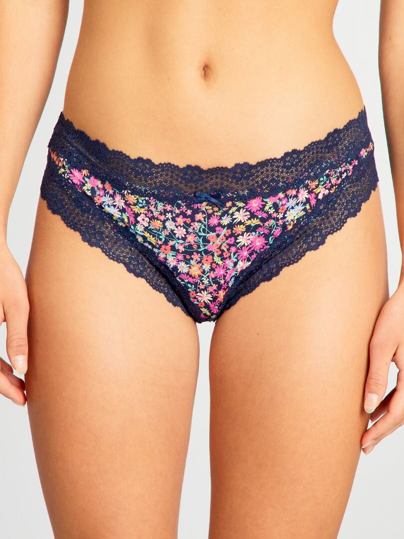 Set van 2 microvezel stringtjes - blauw
