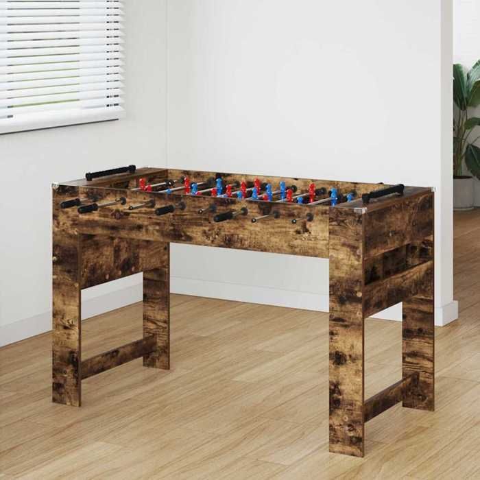 (EN OFERTA) Mesa de fútbol - Mesa de futbolín - Roble ahumado 125 x 60,5 x 80 cm @FR6219195