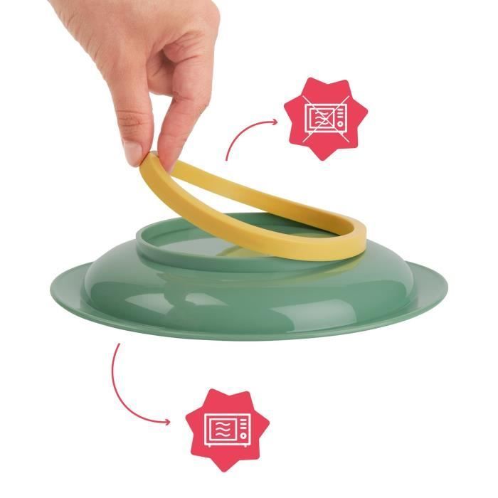 Juego de 3 platos para bebé BADABULLE antideslizantes e irrompibles, aptos para microondas, a partir de 12 meses.