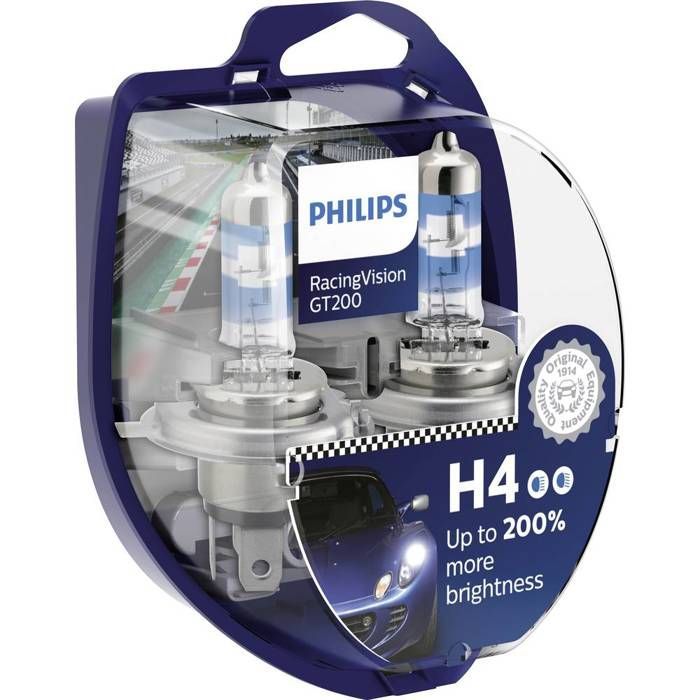 Lâmpada Halógena Philips Automotive 12342RGTS2 RacingVision H4 60/55W 12V