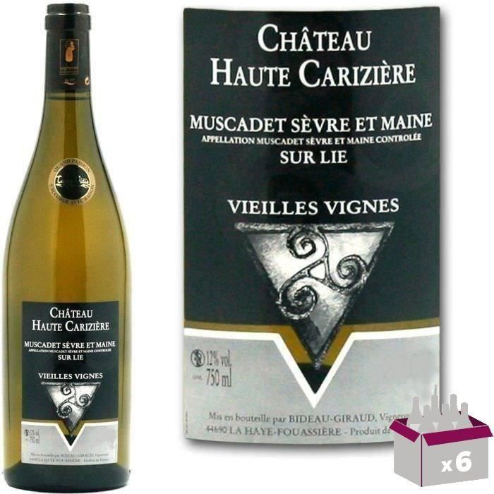 Château Haute Carizière Muscadet Sèvre et Maine - Vino Blanco Loira 2020 x6