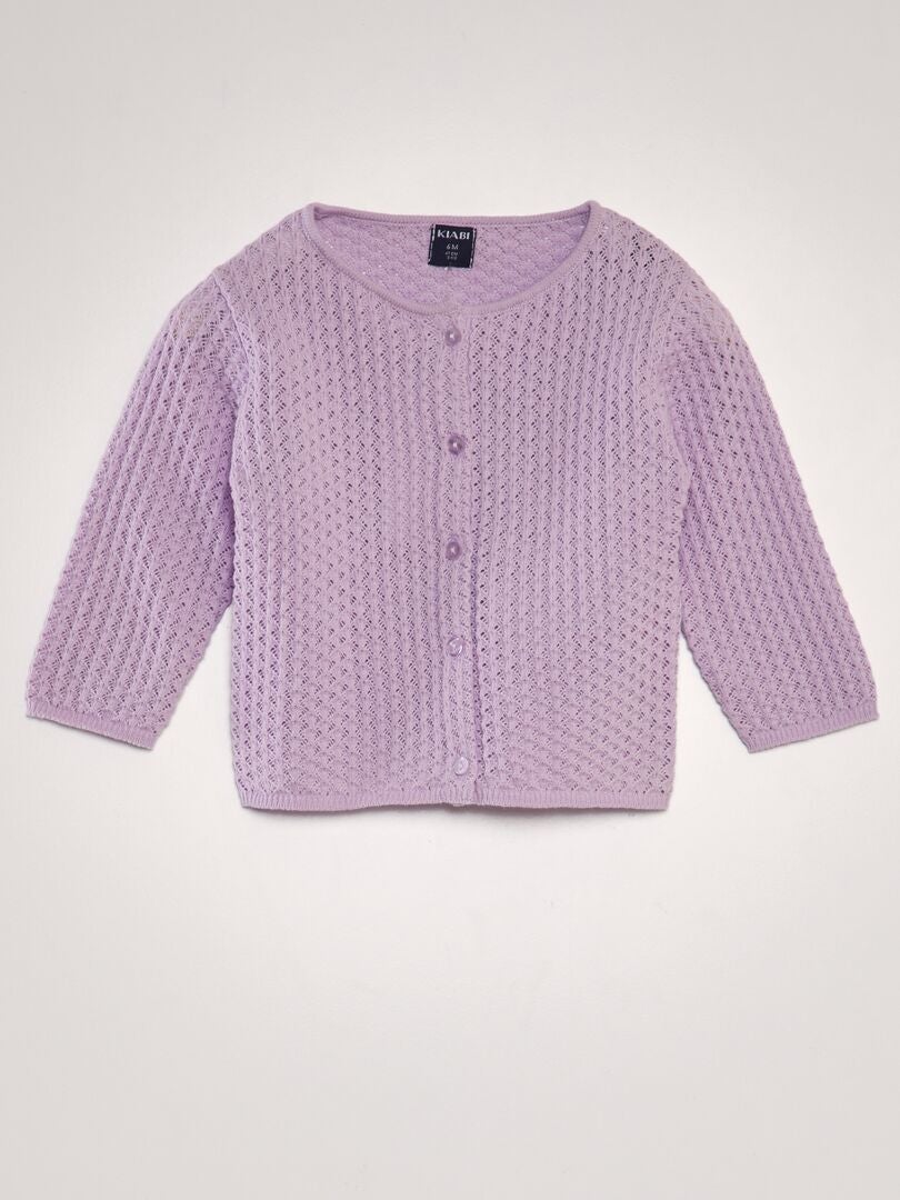 Cardigã de malha estampado - ROXO