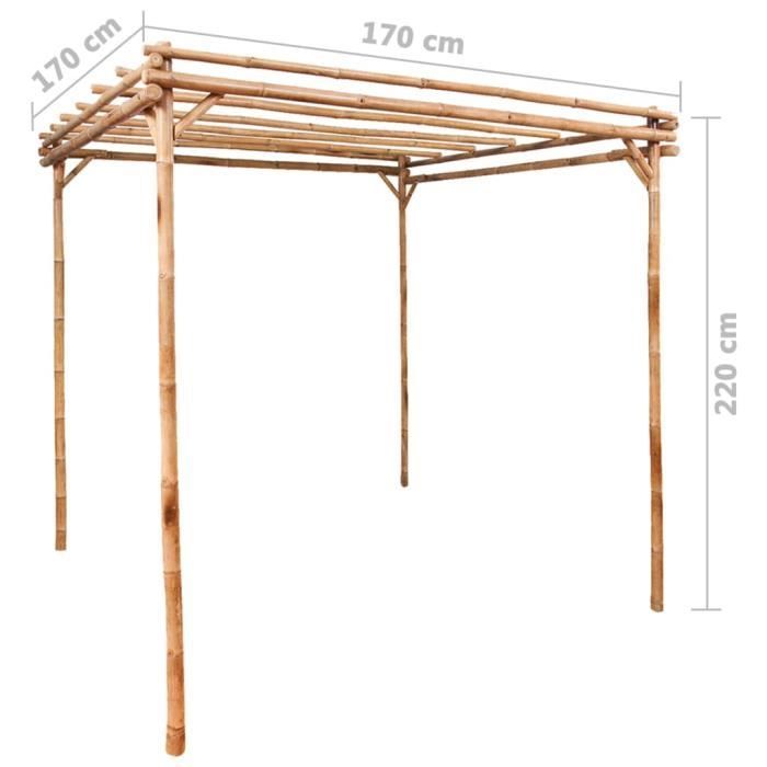 vidaXL Pérgola de bambú 170x170x220 cm