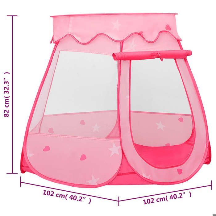 93673 VidaXL Tienda de juegos infantil rosa 102x102x82 cm