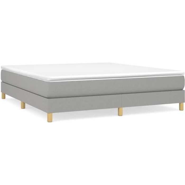 Base de cama de muelles DILWE - Gris claro - 160x200 cm - Tela