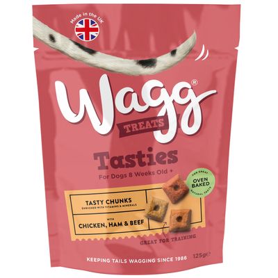 Wagg Tasties Tasty Chunks z kurczakiem, szynką i wołowiną