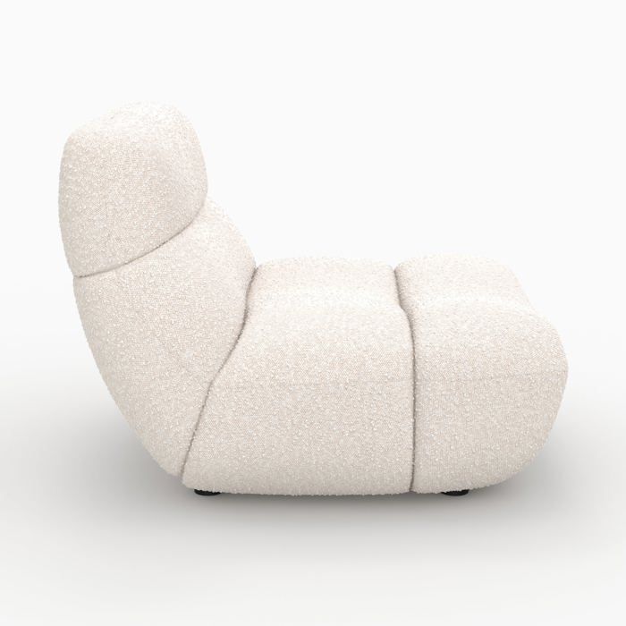 Poltrona in tessuto bouclé bianco - Teddy - Rendez-Vous Déco