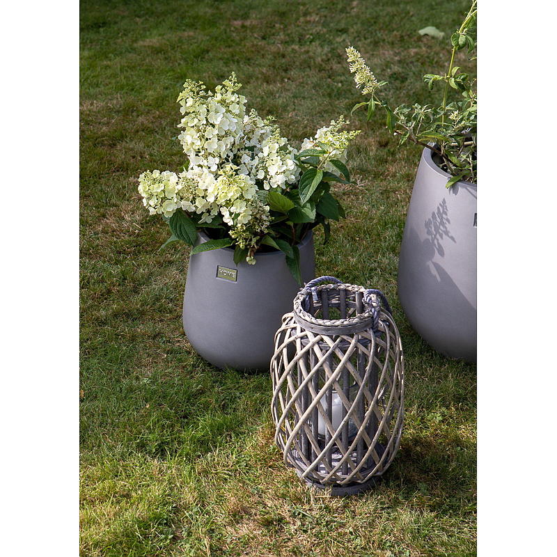 Farol de mesa Willow de 25 x 35 cm, gris.
