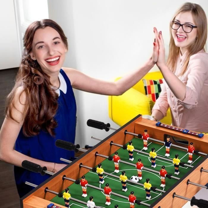 Mesa multijuegos 2 en 1: Futbolín, hockey de aire, 2 palos de hockey, 2 discos, 2 marcadores - Adultos/Niños