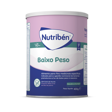 Nutribén Leche de Bajo Peso Desde el Día 1 Fórmula para Bebés Prematuros o de Bajo Peso 400 g 400 g