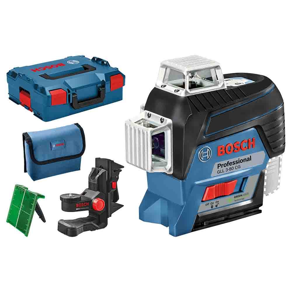 Nível a laser verde multilinhas BOSCH 3 x 360° com Bluetooth GLL3-80CG