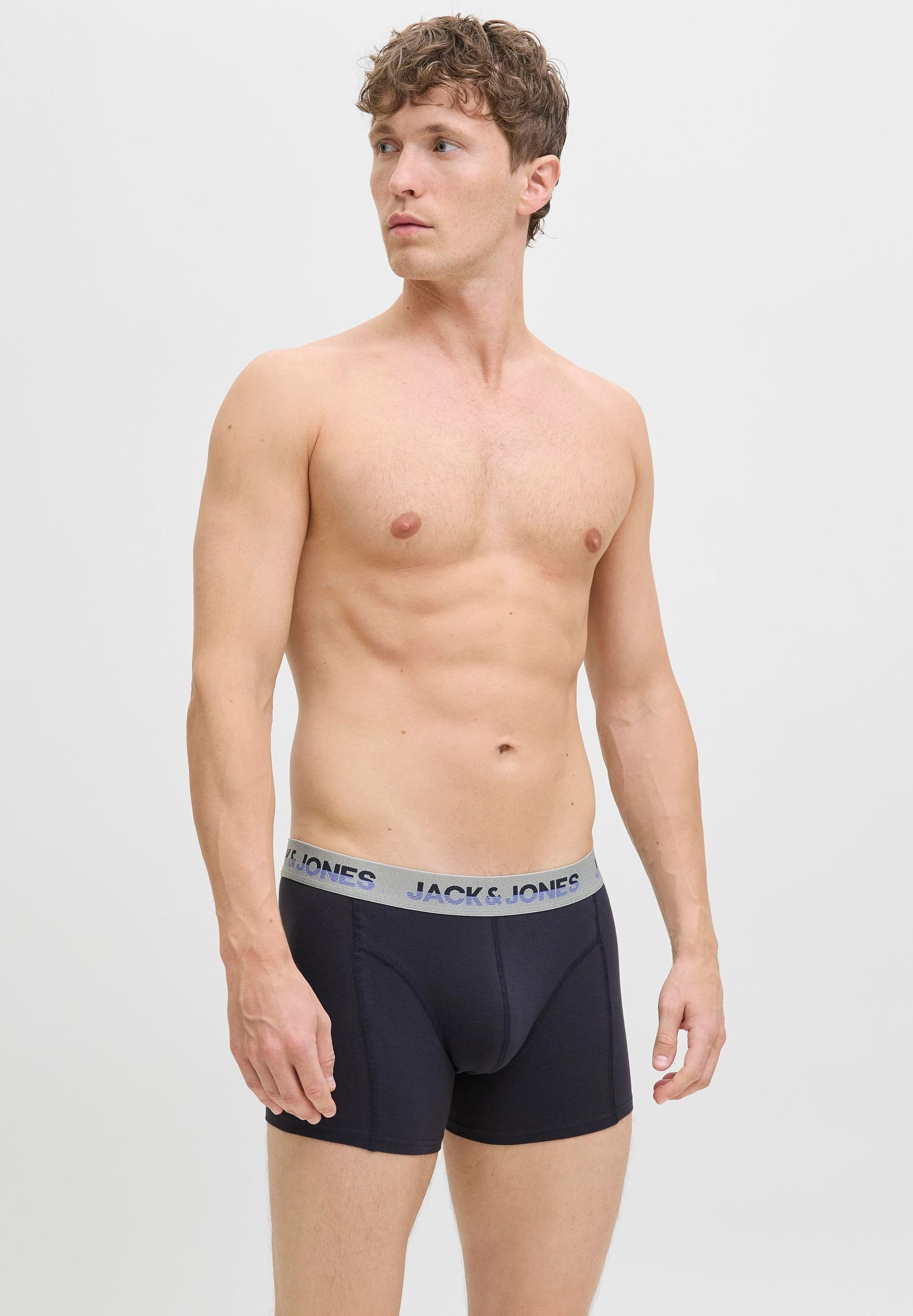 Lot de 5 boxers Jack & Jones - bleu marine foncé, rouge rococo, noir, noir