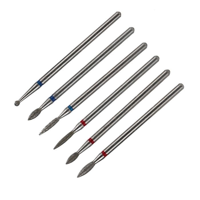 SALALIS 6PCS Nail Drill Bits File Grinding Head Set Electric Manicure Pedicure Nail Art Hygiene Kit