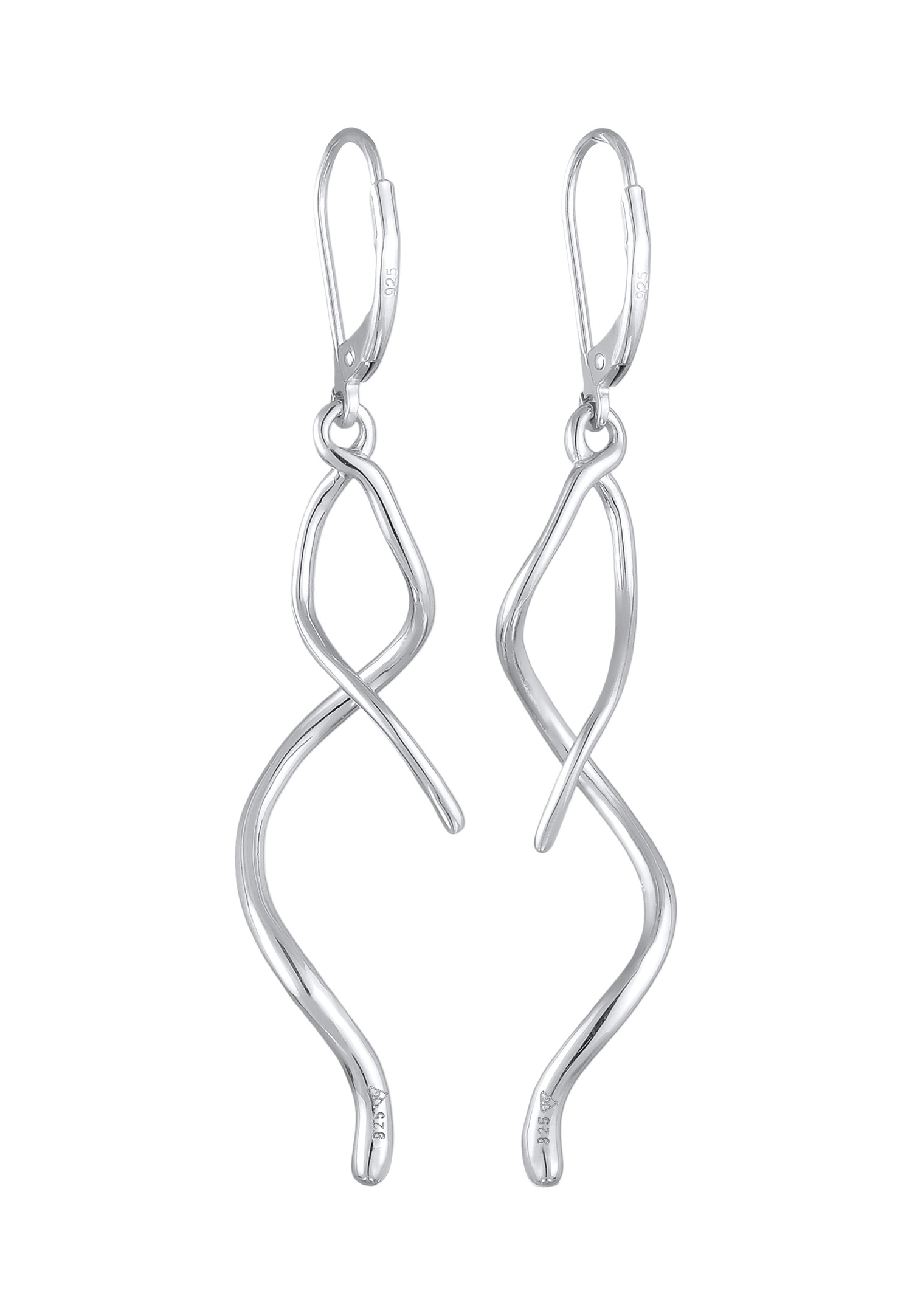Elli Femmes Pendentif d'oreilles Spirale Vague Torsadée en argent sterling 925