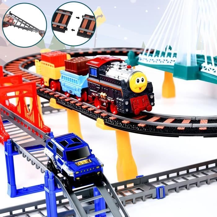 Set di trenino elettrico MARSEE da 140 pezzi con binari - Giocattolo educativo per bambini