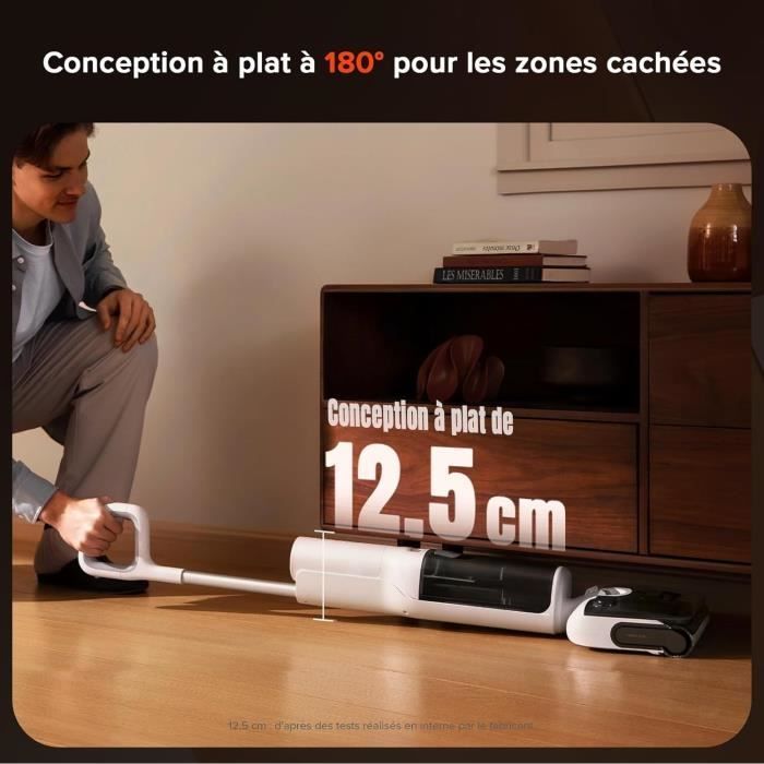 ROBOROCK F25 RT - Aspirateur Balai Laveur - 20000 Pa - Lavage à Chaud à 90 °C - Nettoyage Deux Bords - Auto-Nettoyage