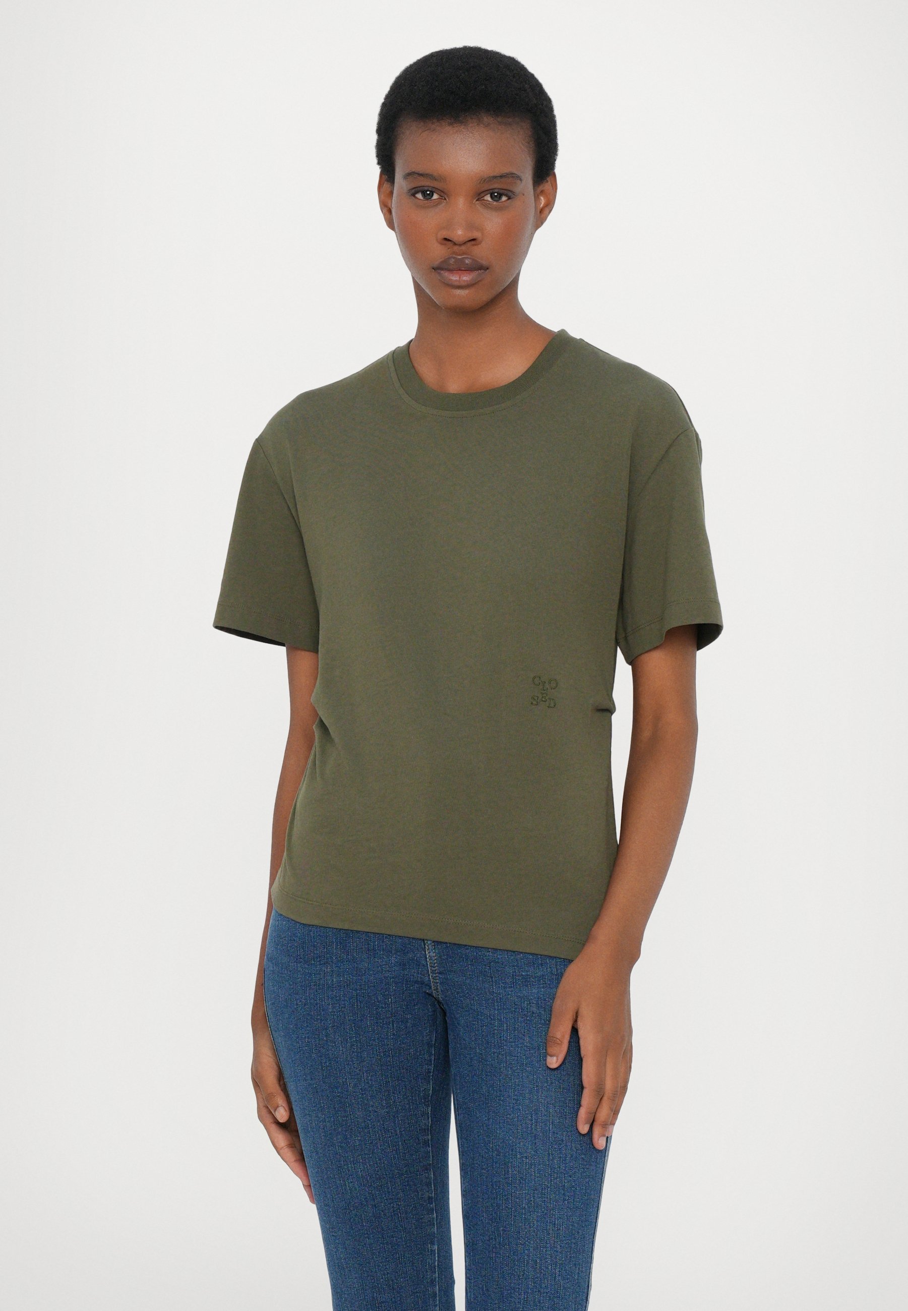 CHIUSO DRAPED - T-shirt basic - verde foresta