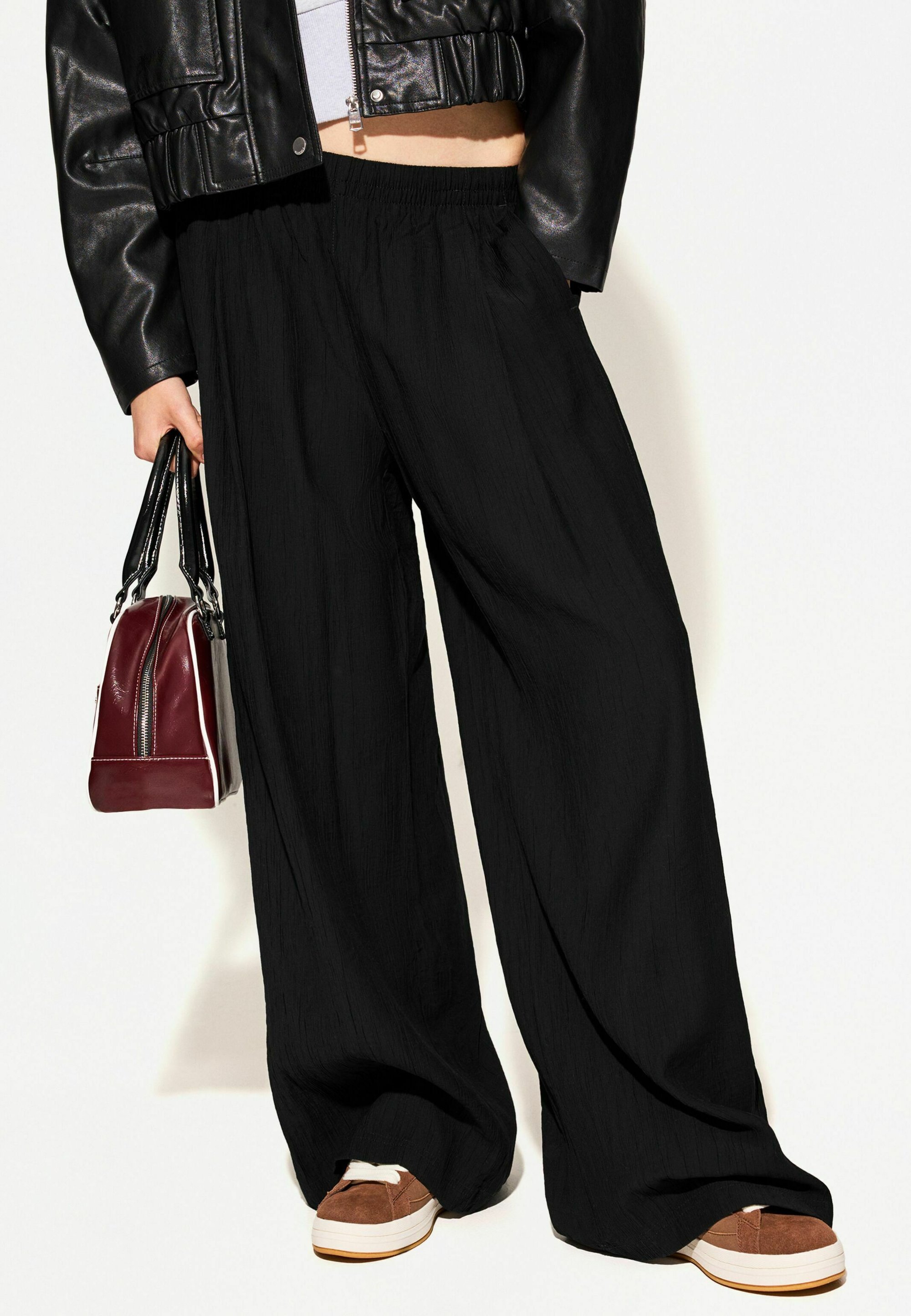 WIDE-DRAWSTRING - Kalhoty - black