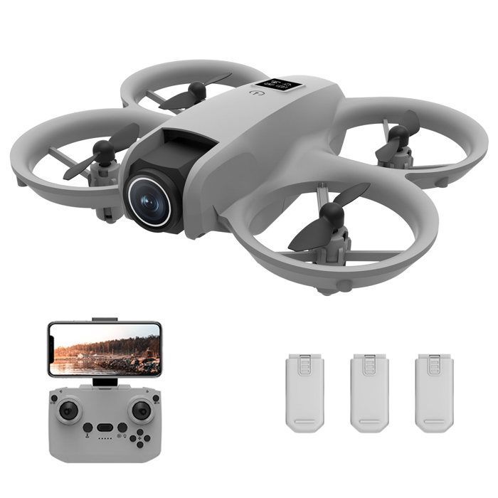 Mini Drone avec Caméra 720P HD Drone pour Enfant Quadricoptère Hélicoptère RC avec 3 Batteries Jouet Cadeau pour Garçons et Fille
