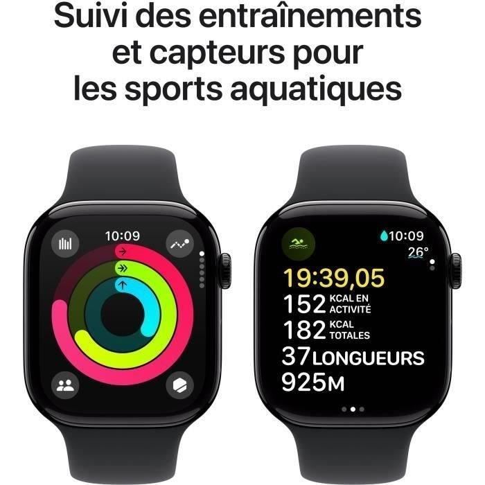 Apple Watch Series 10 GPS + Cellular - 46 mm - Aluminium Jet Black - Zwarte band M/L (2024) - Gereviseerd - Uitstekende staat