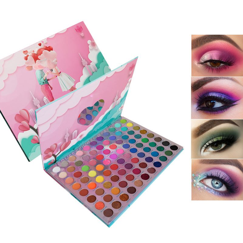Palette de 88 fards à paupières nacrés mats, poudre pressée illuminatrice, pigments colorés, texture mate, maquillage waterproof TSLM2