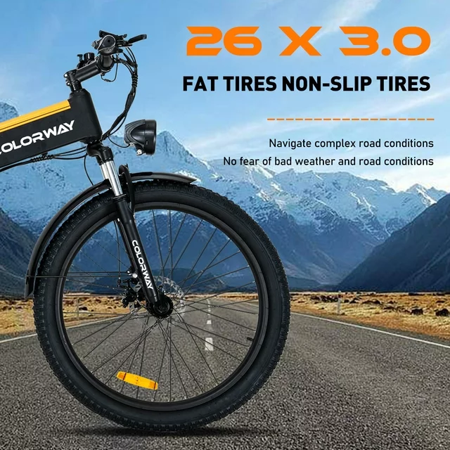 COLORWAY 26 Taittuva sähköpyörä, 500 W / 12 Ah / 36 V irrotettava akku, kevyt alumiiniseossähköpyörä, huippunopeus jopa 30 km/h