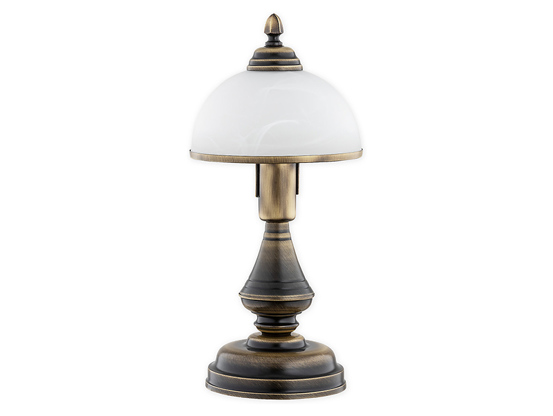 Lampa stołowa Hermes stalowa biało-złota