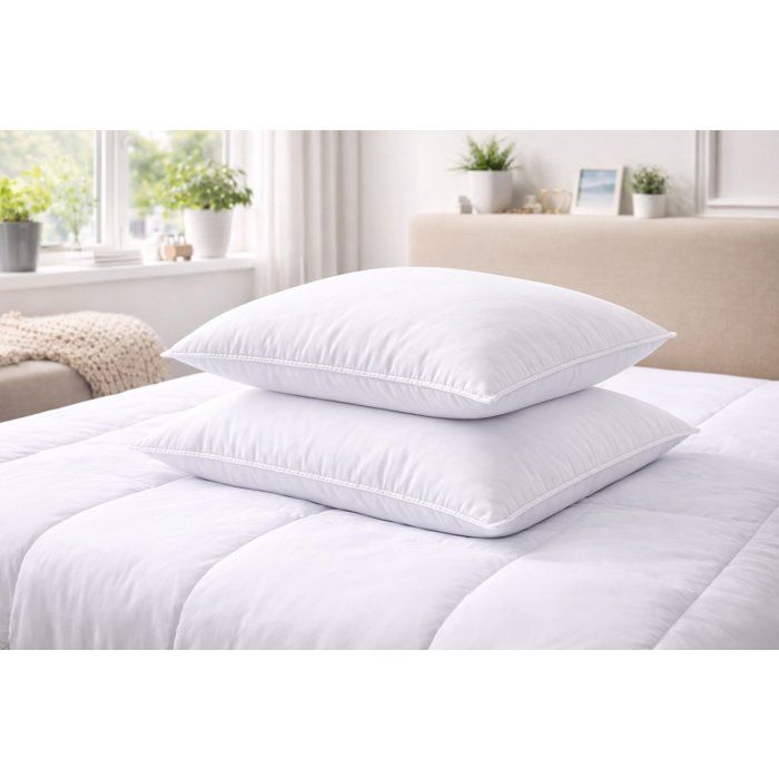 BLANREVE Juego de 2 almohadas de triple protección - 60 x 60 cm - Blancas