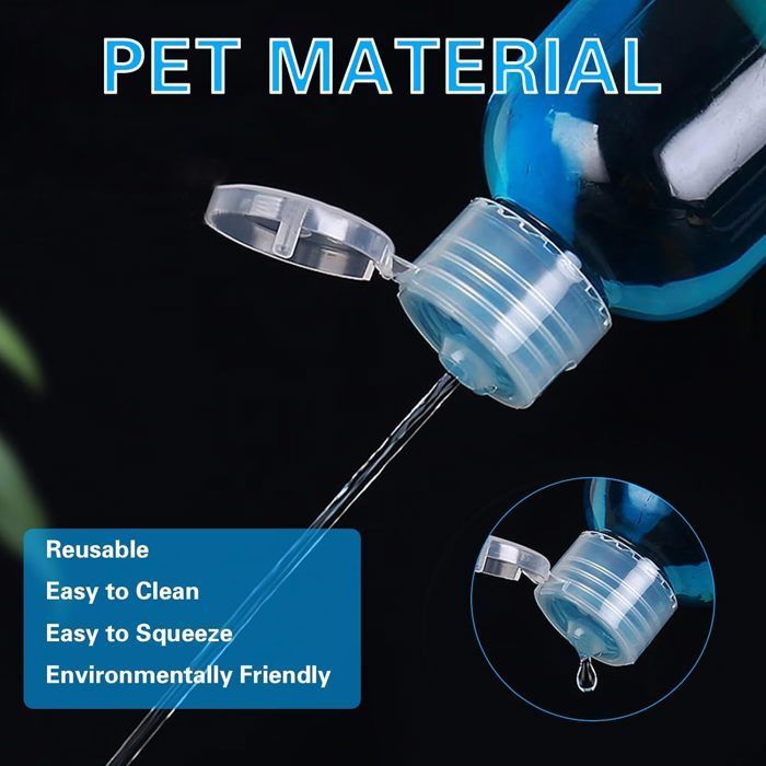 Frascos de viagem vazios de plástico transparente de 100 ml - para cosméticos, artigos de higiene pessoal e acessórios.