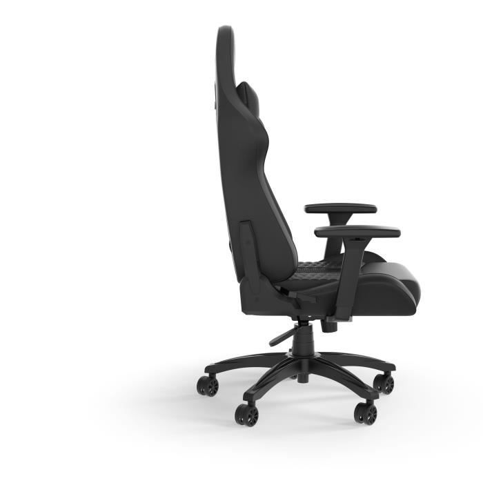 CORSAIR - Chaise bureau - Fauteuil Gaming - TC100 RELAXED - Similicuir - Ergonomique - Accoudoirs réglables - Noir -