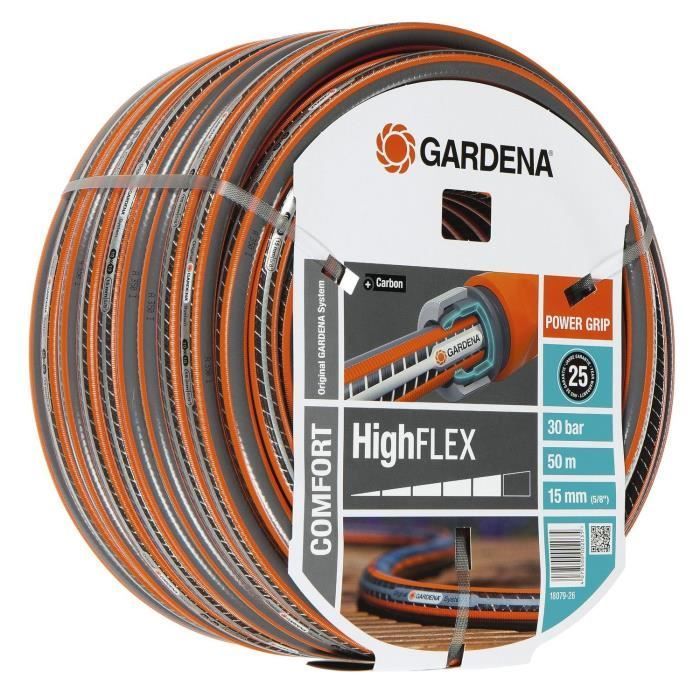 Mangueira de jardim GARDENA Comfort HighFlex – Comprimento 50m – Ø15mm – Sem nós e resistente a dobras – 20 anos de garantia (18079-26)