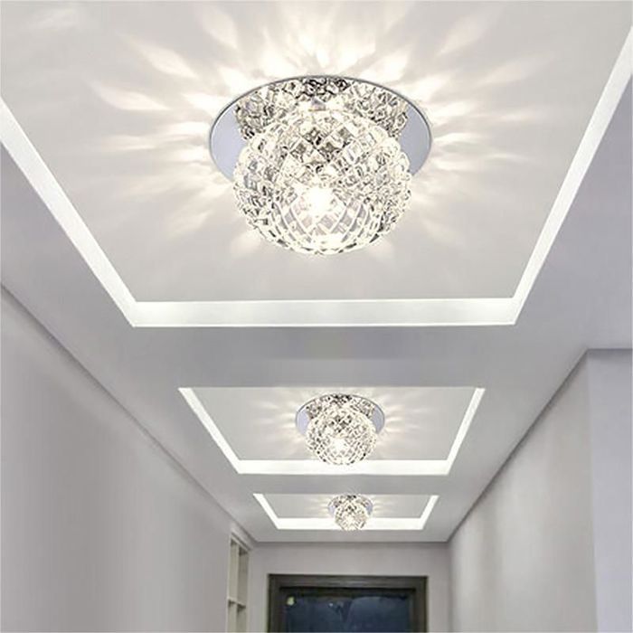5W kristallen LED-spot plafondlamp, moderne kroonluchterarmatuur - wit licht, 12 cm