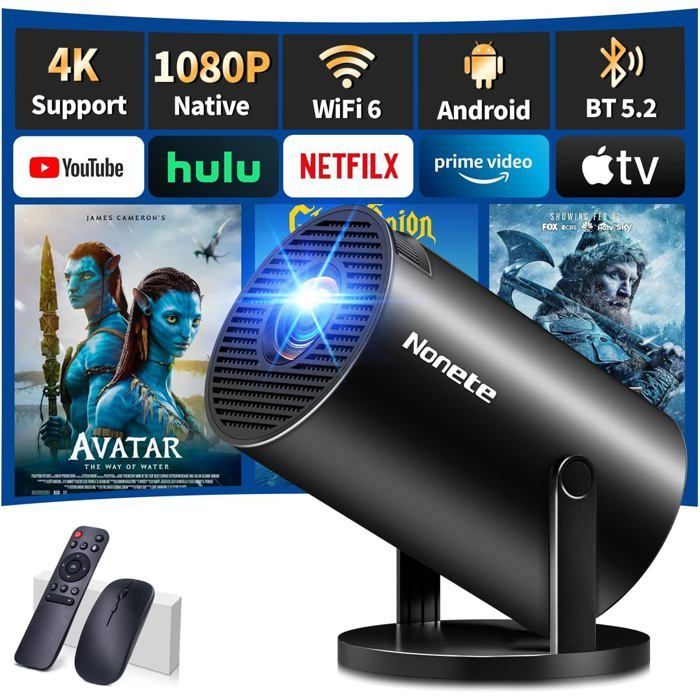 Proyector portátil ZOKKO 4K - Resolución 4K UHD - WiFi 6 integrado - Bluetooth 5.2