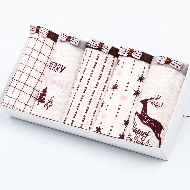 Set di 5 slip da donna in cotone, multicolore, sexy, senza cuciture, con una bella stampa, morbidi e comodi.