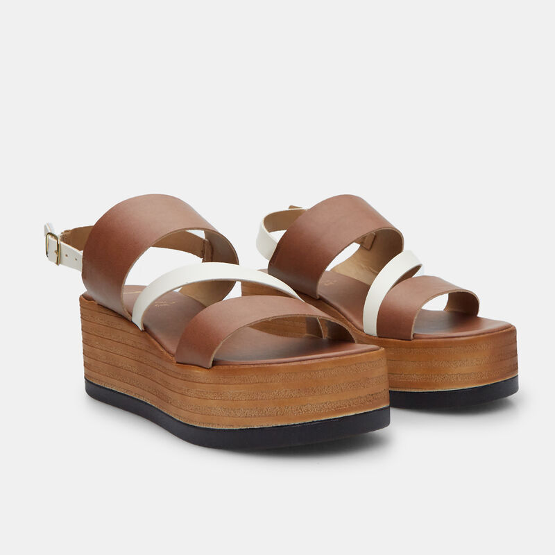 BATA Dam 6,5 cm Platåsandaler i Läder