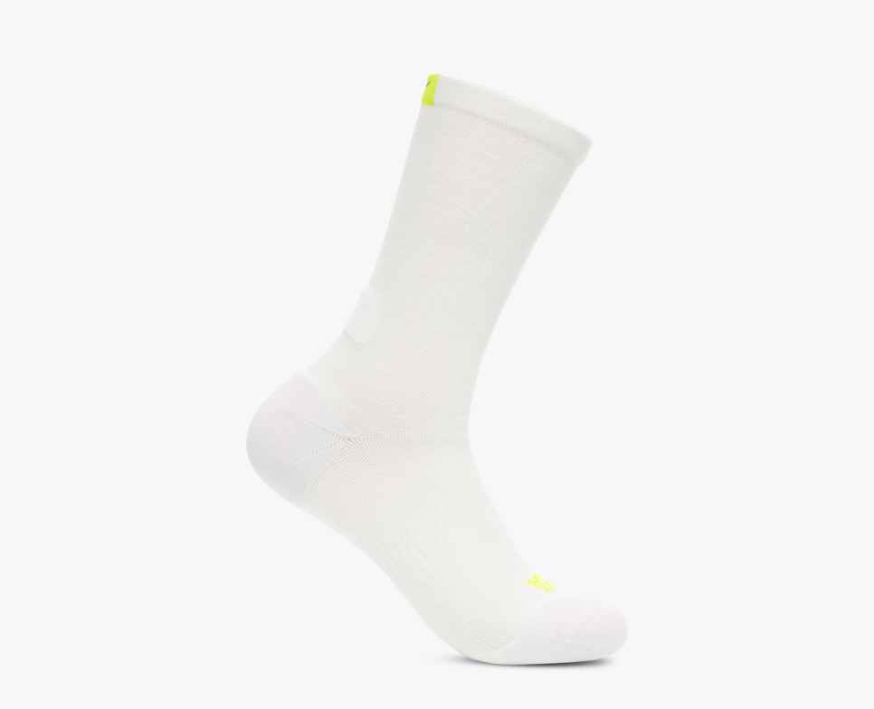HOKA Chaussettes de course Clifton Crew blanches