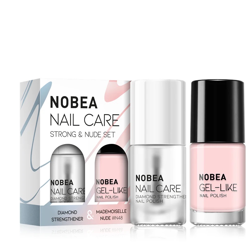 NOBEA Nail Care Strong & Nude nagų lako rinkinys