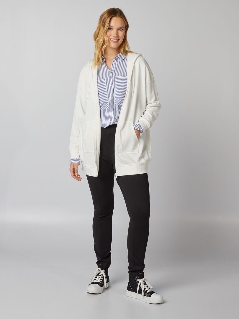 Hoodie met rits - WIT