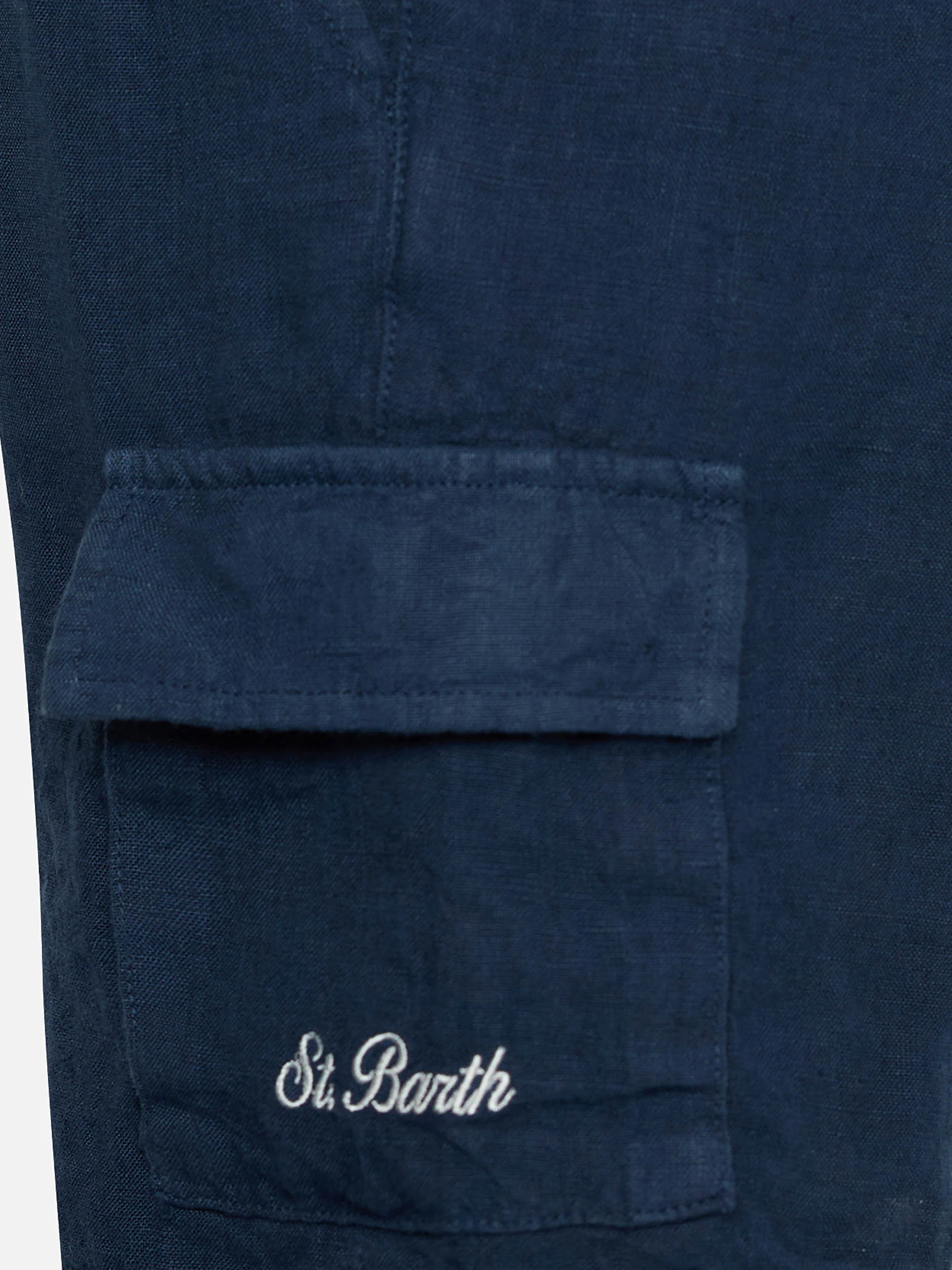 Marseille Jr marineblauwe linnen bermudashorts voor jongens