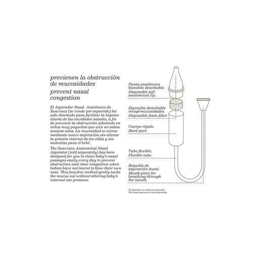 Suavinex Baby Nasal Aspirator Replacement Tips, Ergonomic, 10 Units